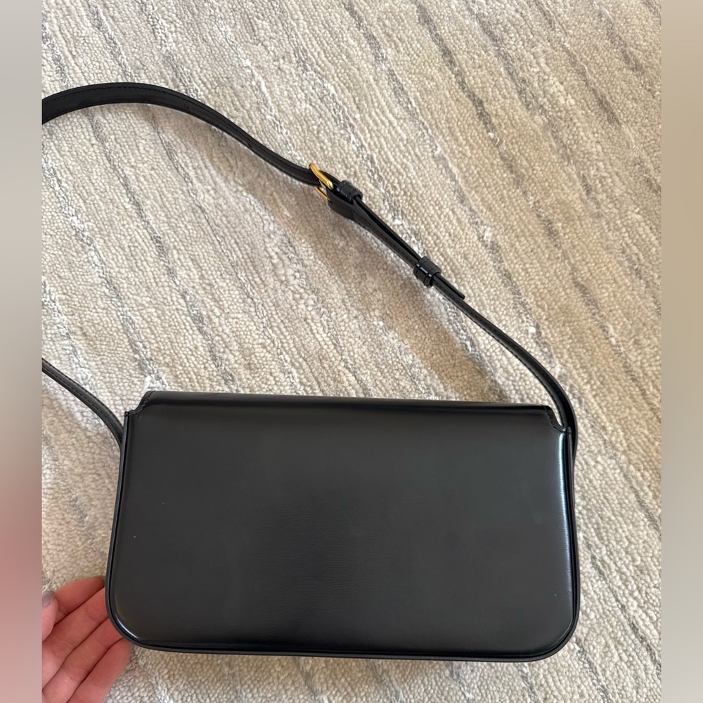 Celine Black Leather Shoulder Bag with Gold Accent - Picture 3 of 4